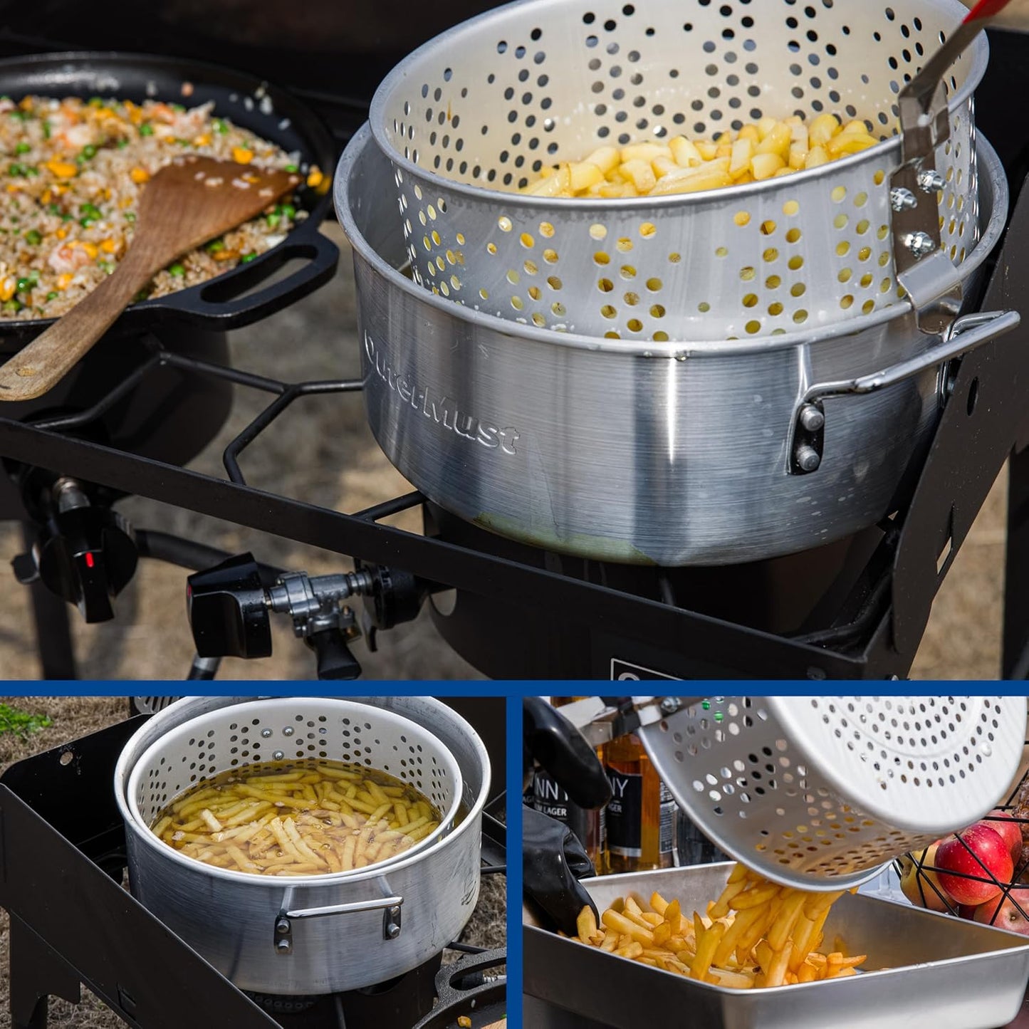 Double Propane Burner Outdoor Stove Burner for Outdoor Cooking Perfect for Home Brewing, Crawfish Boiler, Turkey Frying, Camping and Family Use