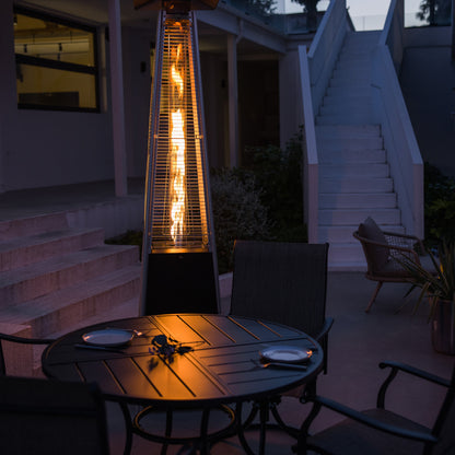 48,000 BTU Pyramid Patio Heater for Outdoor Use with Cover and Wheel for Backyard Balcony 6-8 people