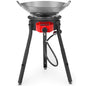 Outdoor Cooker Wok Station with Iron Wok, Electronic Ignition and Propane Burner 54000 BTU for BBQ, Backyard