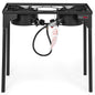 OuterMust 2 Burner Propane Gas Stove with 0-3 PSI Adjustable Regulator and Removable Legs for Home Brewing, Camping