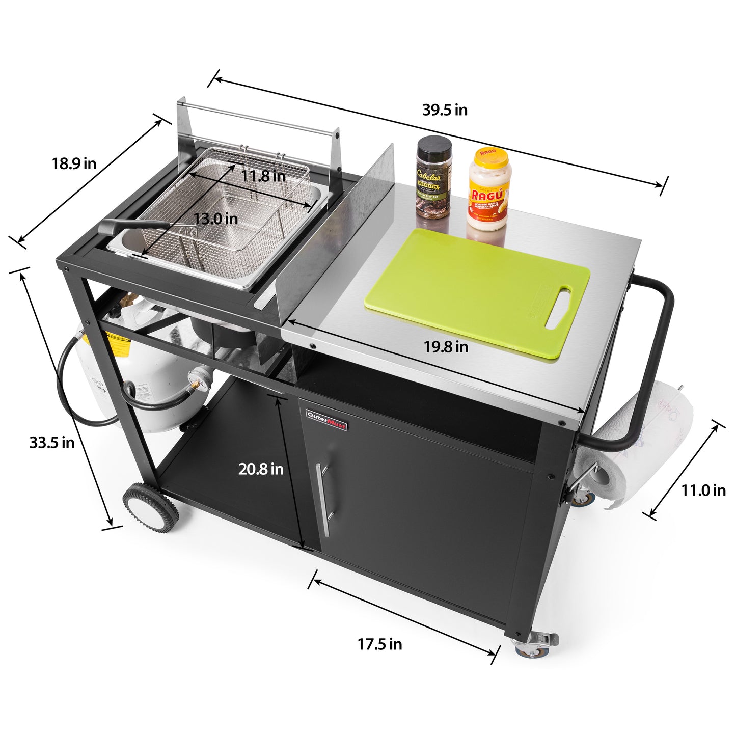 85,000 BTU Outdoor Kitchen Station with Stainless Steel Top for Fish & Turkey Frying