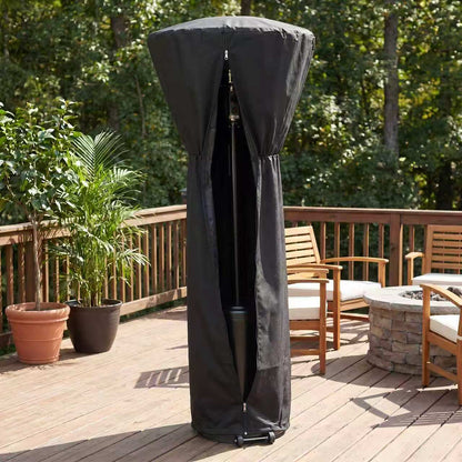 OuterMust 46,000 BTU Propane Patio Heater with Protective Cover, Wheels & One-Button Ignition, Outdoor Heater for Backyard, Garden, Lawn, Black