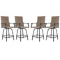 Sour Citrus Outdoor Bar Stools Set of 4 Swivel Patio Bar Stools with Weather Resistant Textilene Fabric for Deck, Poolside, Garden, Porch, Brown