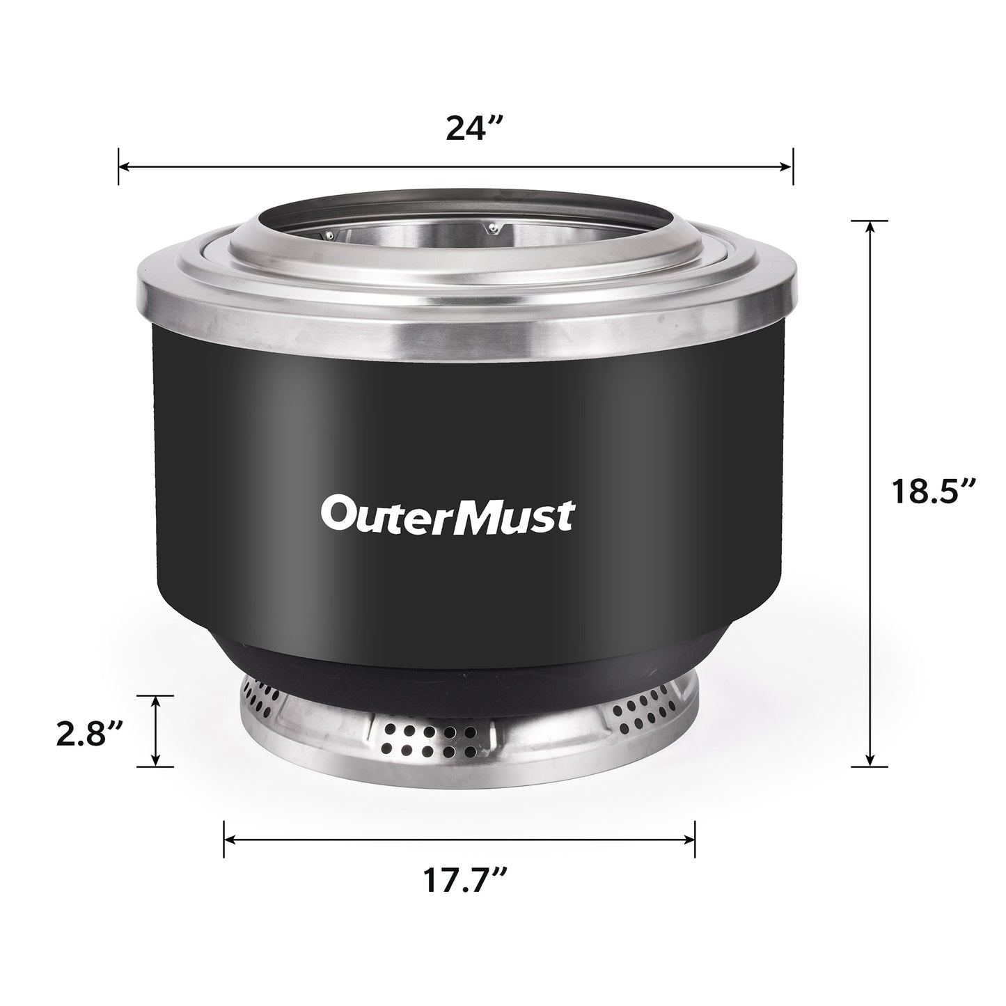 24 in. Stainless Steel Smokeless Fire Pit