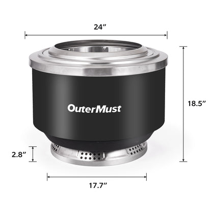 24 in. Stainless Steel Smokeless Fire Pit