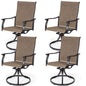 Sour Citrus Swivel Patio Dining Chairs, Textilene Fabric Iron Indoor/Outdoor Dining Chairs Patio Dining Set of 4 for Lawn, Poolside, Garden, Backyard, Brown