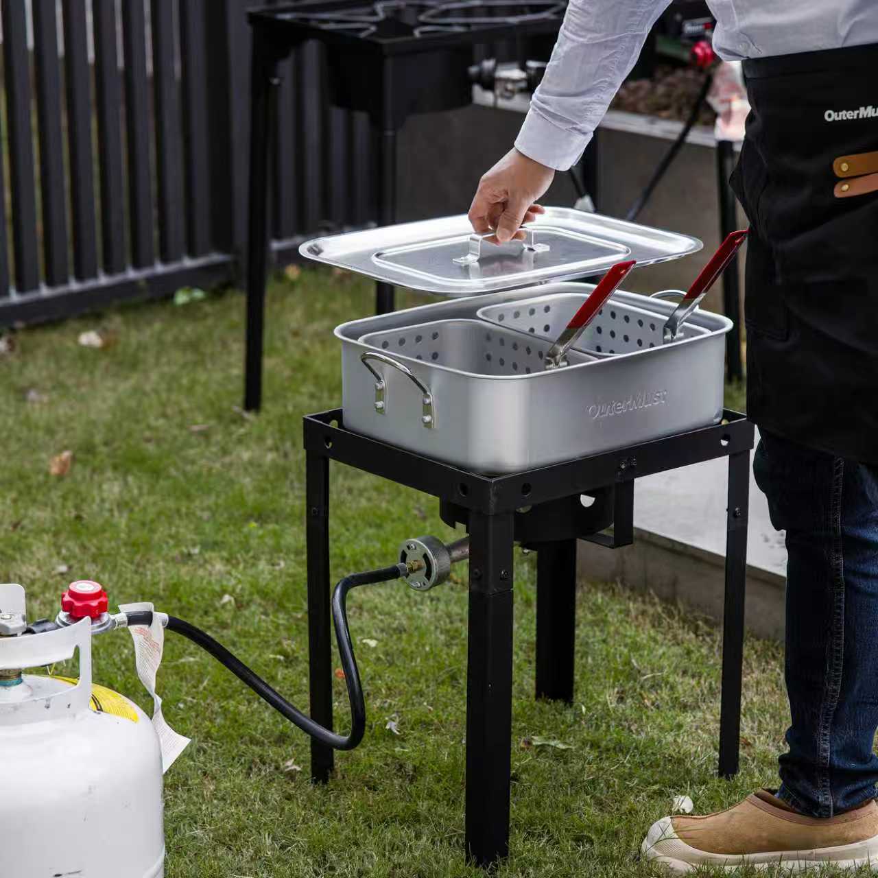 18 QT Deep Fryer Lid Aluminum Fryer Cover 16.5"×13.4" Ideal for Fryer