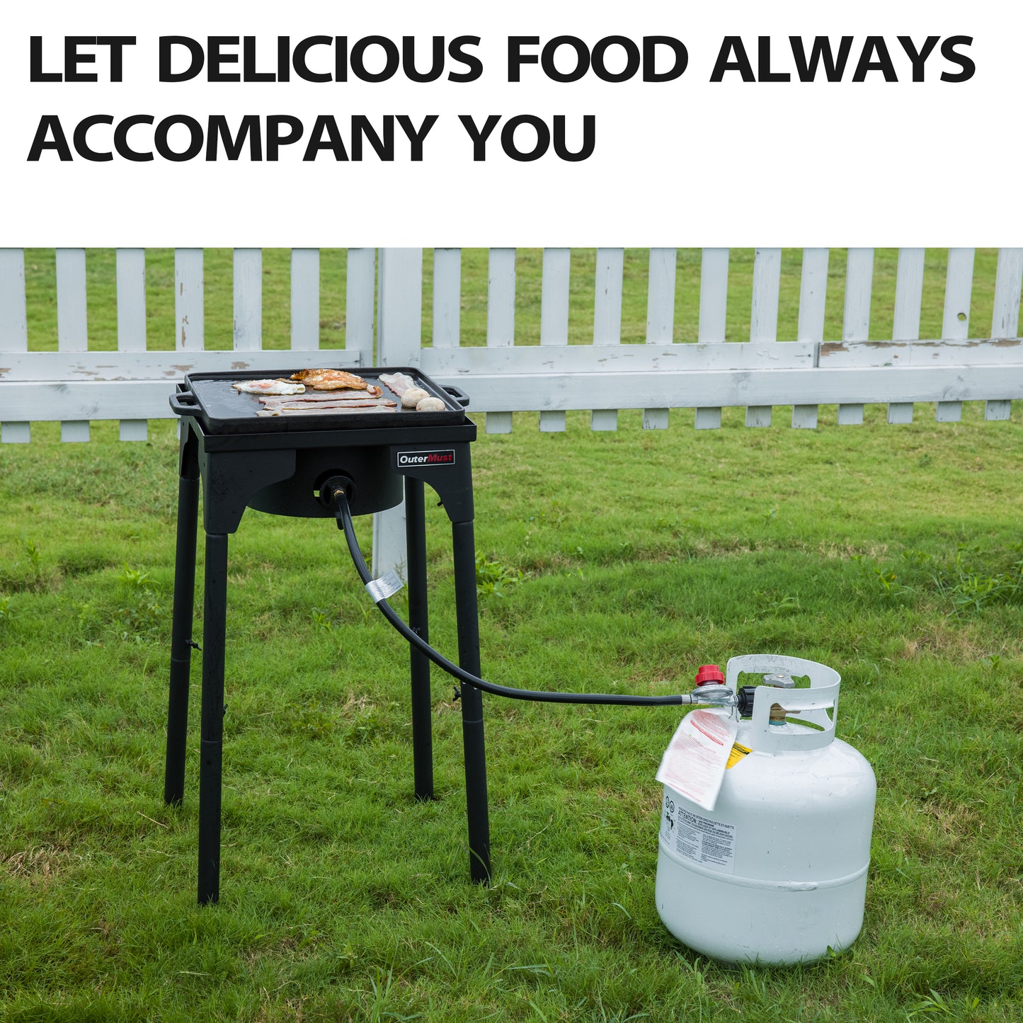 Outdoor Propane Burner Camping Stove Gas Burner with Adjustable Legs Ideal for Camping, Home Brewing