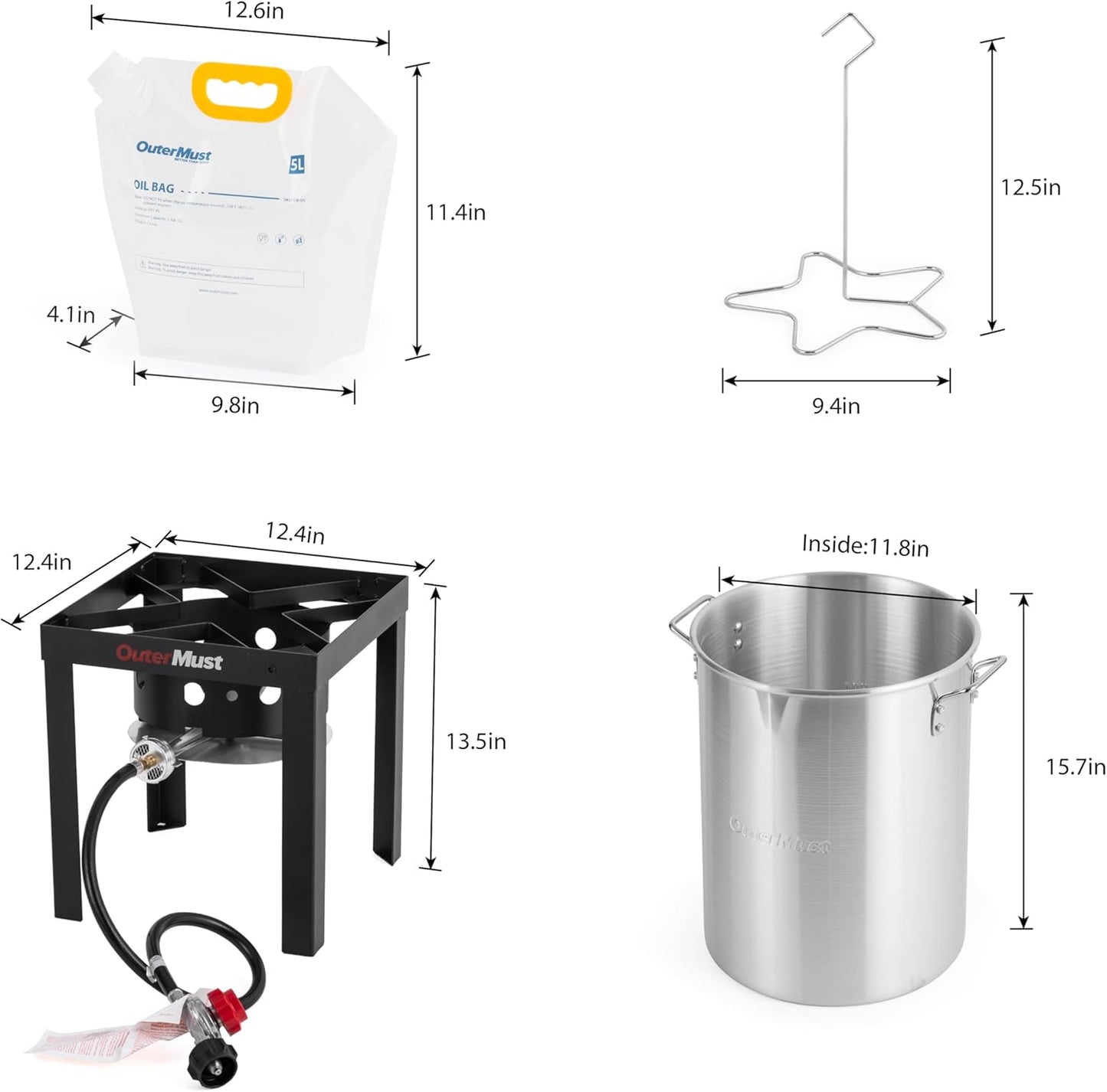 Propane Turkey Fryer Set Turkey Fryer Pot with Burner, Outdoor Cooking Pot Ideal for Cooking Crawfish, Turkey, and Crab for Thanksgiving Gathering