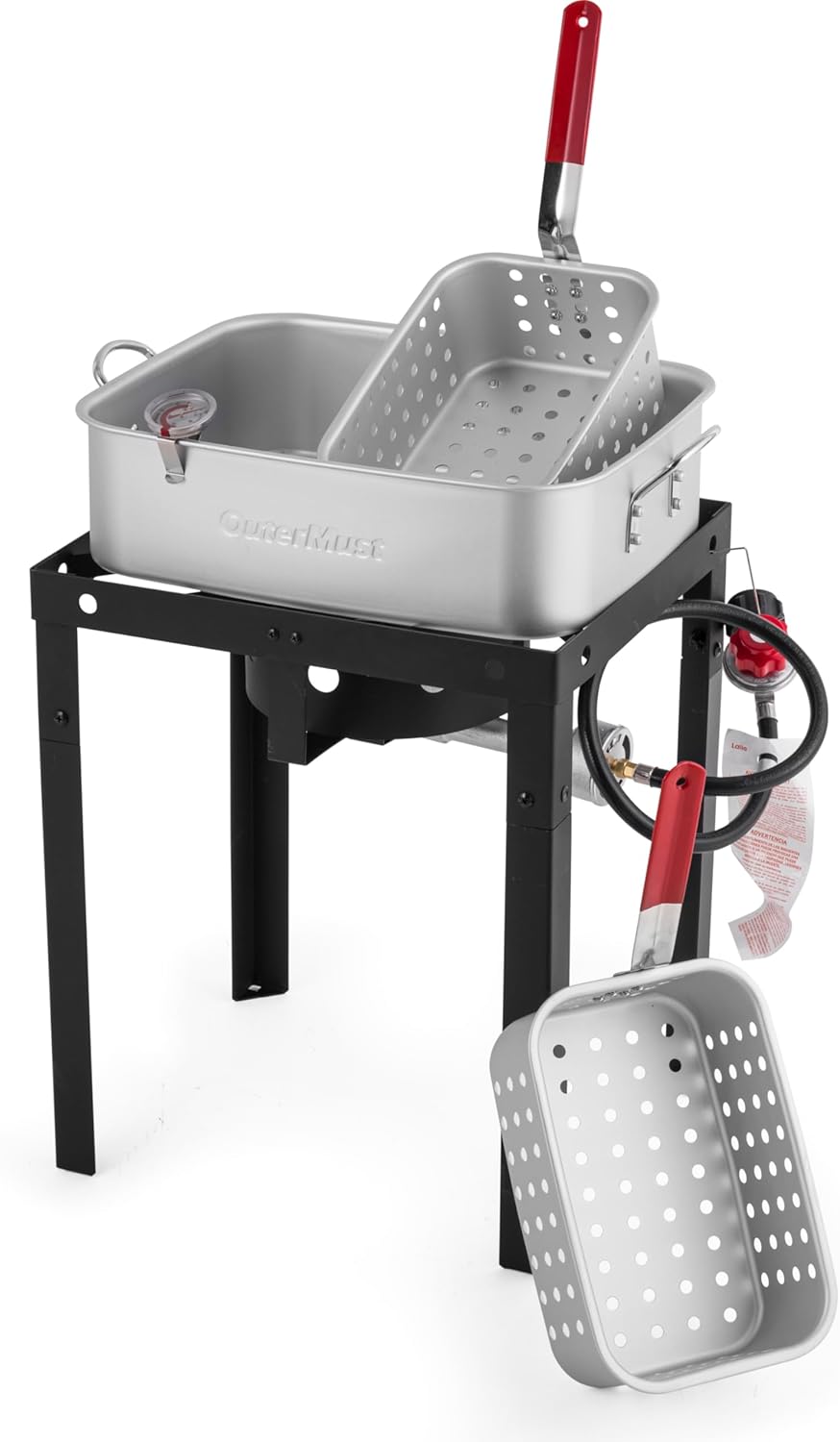 58,000 BTU Outdoor Fryer, 18 Qt. Deep Fryer Pot and 2 Inner Baskets, Ideal for Frying Fish, Chicken Wings, French Fries