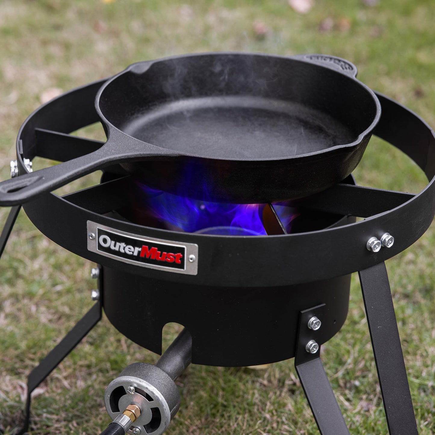 Outdoor Propane Burner Camping Stove Gas Burner with Adjustable Legs Ideal for Camping, Home Brewing, Turkey Frying and Maple Syrup Boiling