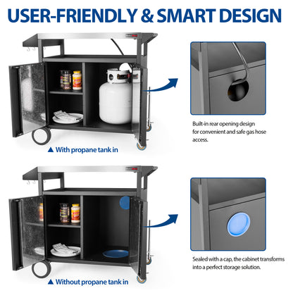 85,000 BTU Outdoor Kitchen Station with Stainless Steel Top for Fish & Turkey Frying