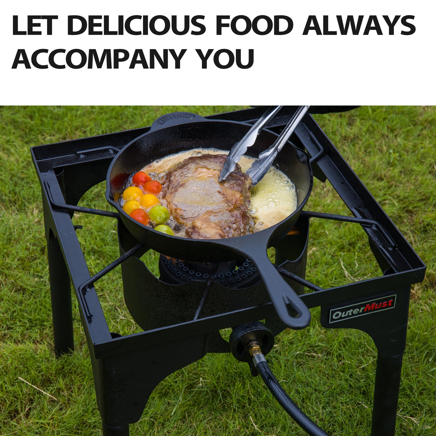 Outdoor Propane Burner Camping Stove Gas Burner with Adjustable Legs Ideal for Camping, Home Brewing