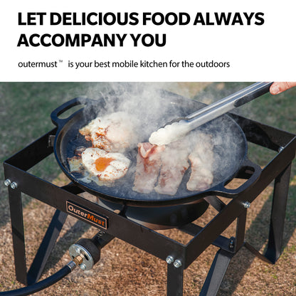 Outdoor Propane Burner  with 10 PSI Regulator and Cast Iron Braided Holes for Home Brewing,Turkey Fryer and Seafood Boiler