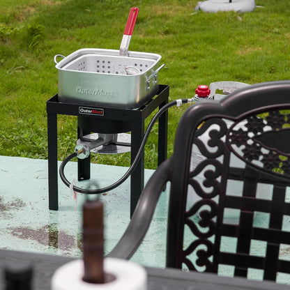 Outdoor Fish Fryer,with 12 Qt. Fryer Pot, Inner Basket and Gas Burner 50,000 BTU Ideal for Frying Fish, French Fries,
