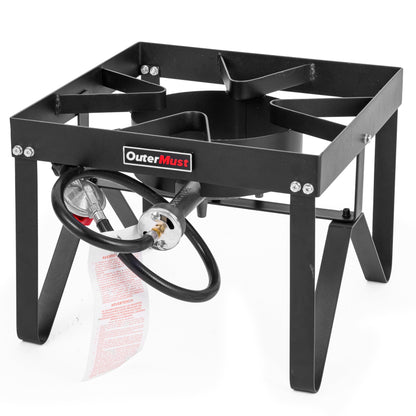 Outdoor Propane Burner Camping Stove Gas Burner with Adjustable Legs Ideal for Camping, Home Brewing, Turkey Frying and Maple Syrup Boiling