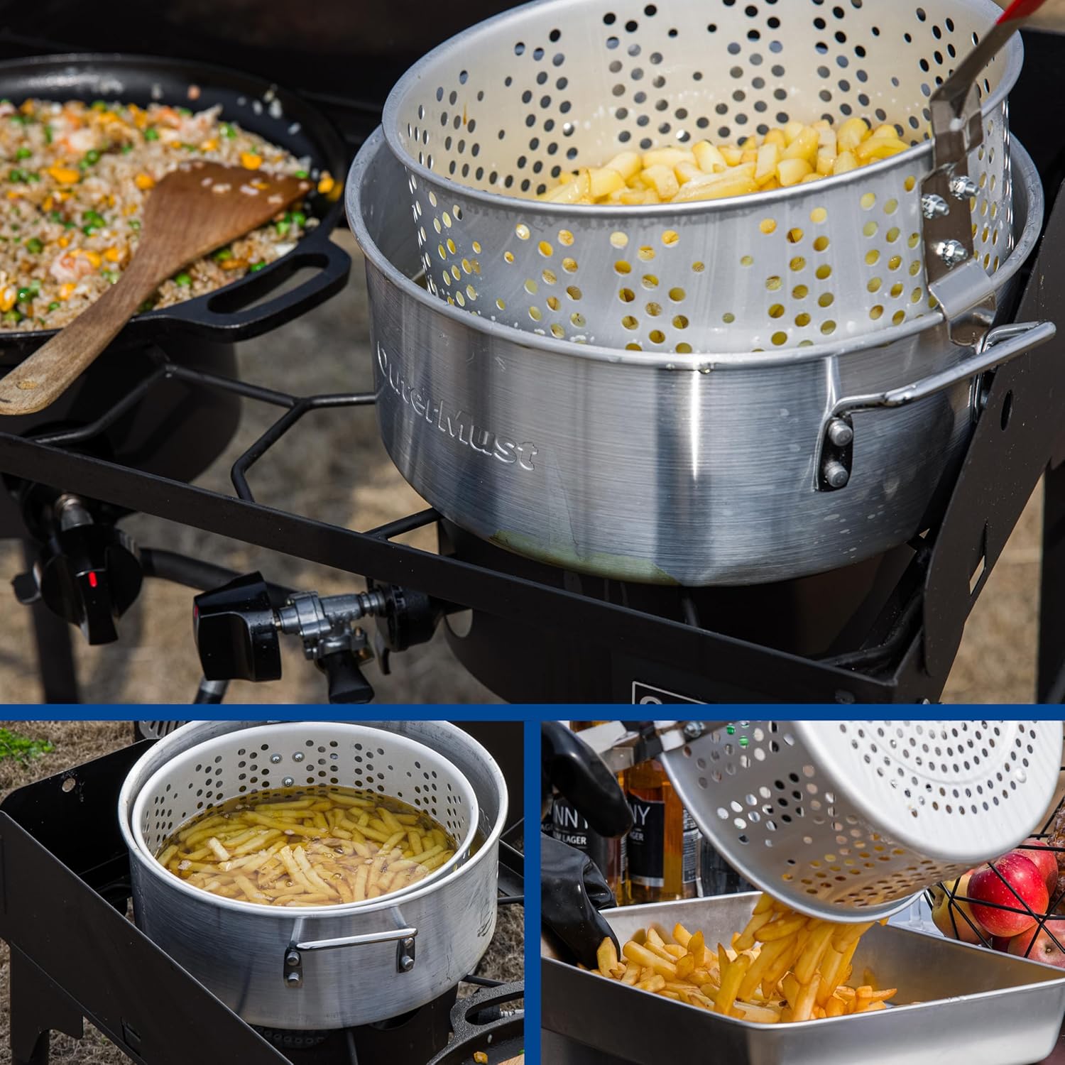 Double Propane Burner Outdoor Stove Burner for Outdoor Cooking Perfect for Home Brewing, Crawfish Boiler, Turkey Frying, Camping and Family Use