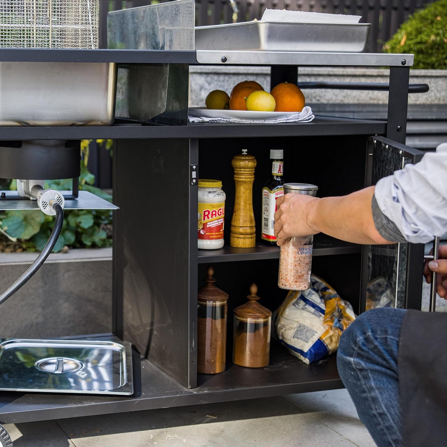 85,000 BTU Outdoor Kitchen Station with Stainless Steel Top for Fish & Turkey Frying