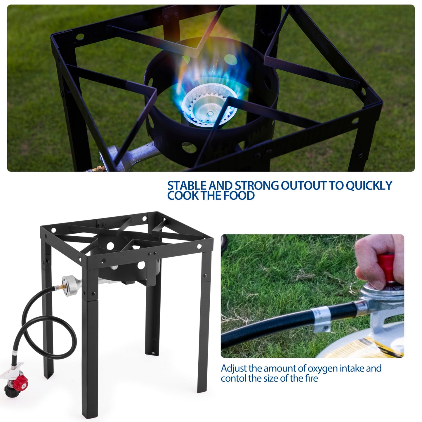 58,000 BTU Outdoor Fish Fryer with 2 Inner Baskets,  Lid for Frying Fish, Chicken Wings