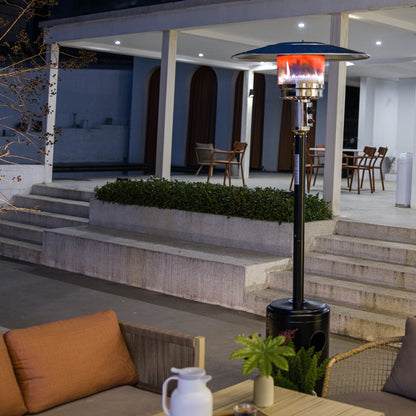 OuterMust Propane Patio Heater 46,000 BTU with Wheels&One-Button Ignition Ideal for Backyard, Garden