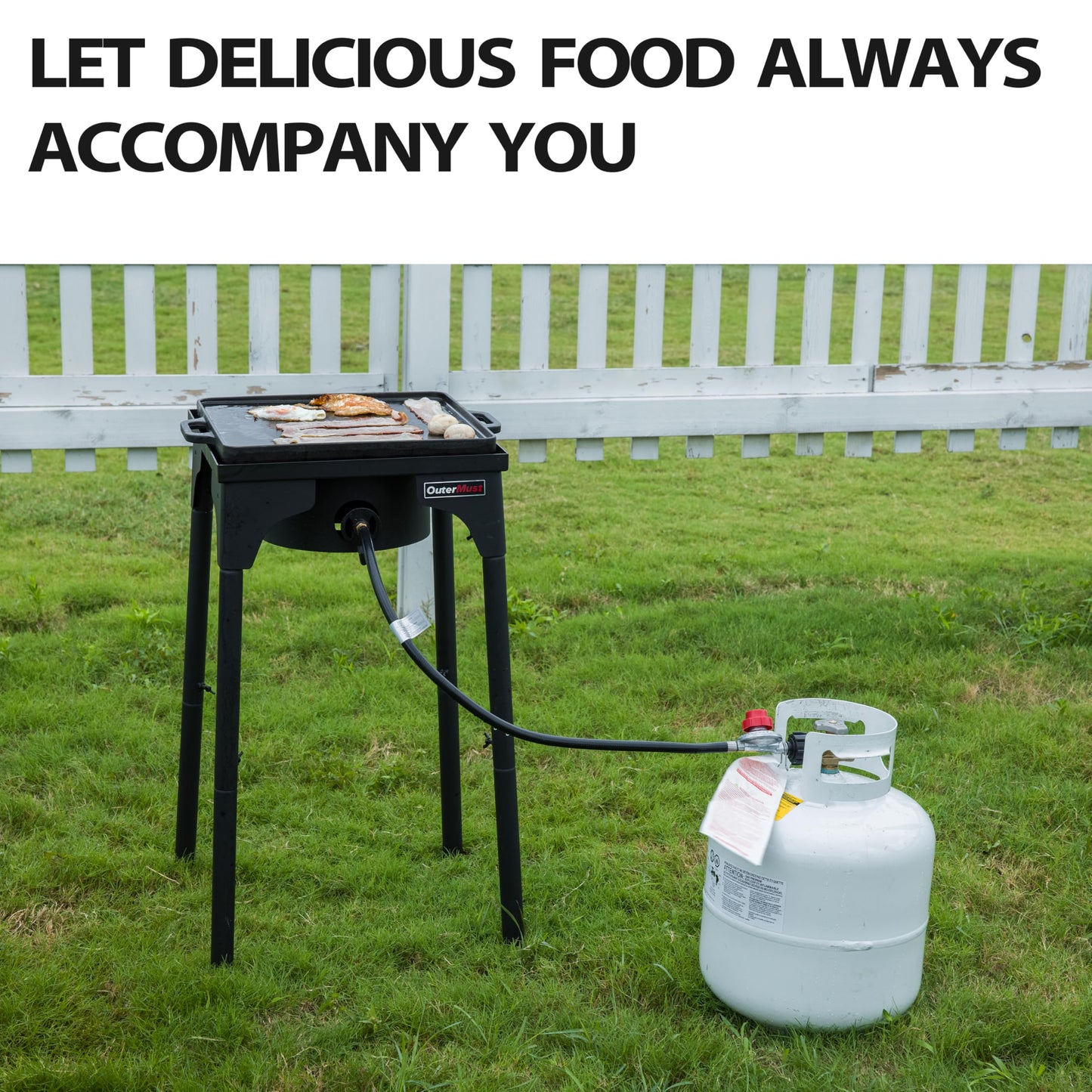 Outdoor Propane Burner Camping Stove Gas Burner with Adjustable Legs Ideal for Camping, Home Brewing, Turkey Frying and Maple Syrup Boiling