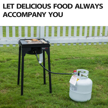 Outdoor Propane Burner Camping Stove Gas Burner with Adjustable Legs Ideal for Camping, Home Brewing, Turkey Frying and Maple Syrup Boiling