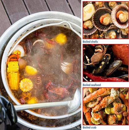 60 Qt. Seafood Boiling Pot Kit with Basket, Burner 110,000 BTU and Aluminum Crab Boil and 10 PSI Regulator for Cooking Crayfish