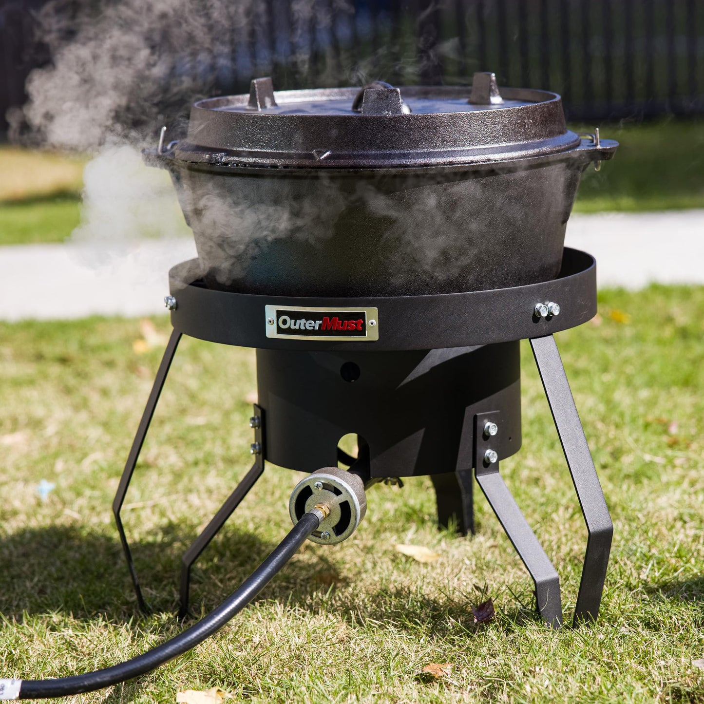 Outdoor Propane Burner Camping Stove Gas Burner with Adjustable Legs Ideal for Camping, Home Brewing, Turkey Frying and Maple Syrup Boiling