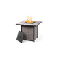 30 Inch Propane Fire Pit Table 50,000 BTU with Lid & Blue Glass Bead for Garden, Backyard