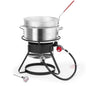 OuterMust Fish and Wing Fryer Kit, 58,000 BTU 11 Qt. Aluminum Deep Fry Pot with Basket and 5 Inches Thermometer for Frying Fish, French Fries