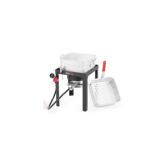 Outdoor Fish Fryer,with 12 Qt. Fryer Pot, Inner Basket and Gas Burner 50,000 BTU Ideal for Frying Fish, French Fries,