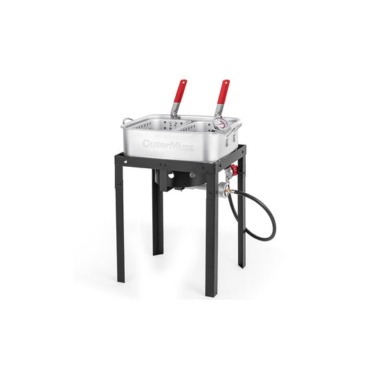 58,000 BTU Outdoor Fryer, 18 Qt. Deep Fryer Pot and 2 Inner Baskets, Ideal for Frying Fish, Chicken Wings, French Fries