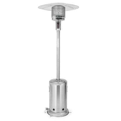 OuterMust Propane Patio Heater 46,000 BTU with Stainless Steel Design and Wheels Ideal for Backyard, Garden