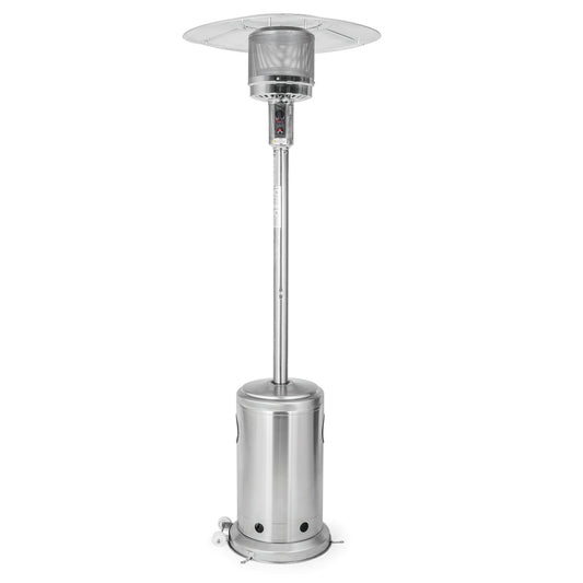 OuterMust Propane Patio Heater 46,000 BTU with Stainless Steel Design and Wheels Ideal for Backyard, Garden