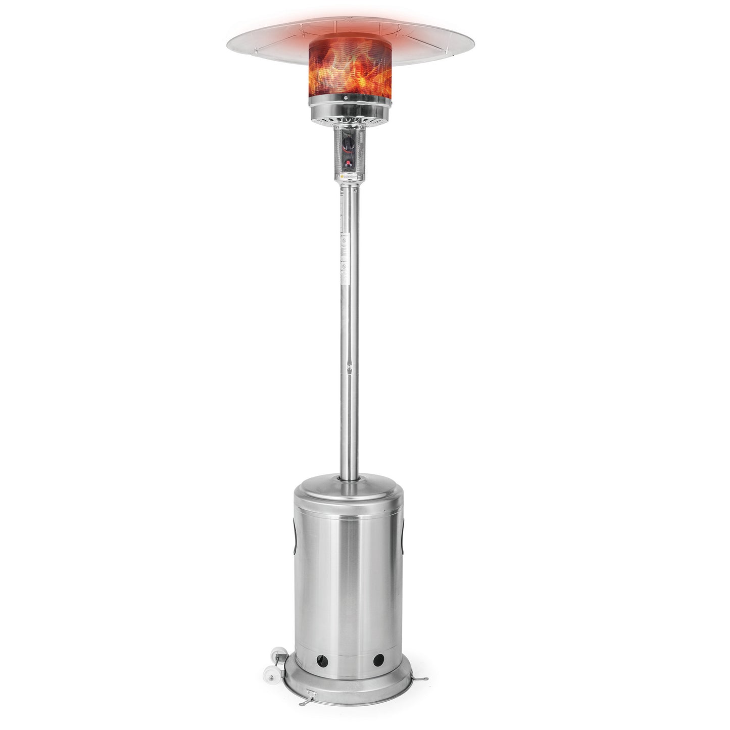 OuterMust Propane Patio Heater 46,000 BTU with Stainless Steel Design and Wheels Ideal for Backyard, Garden
