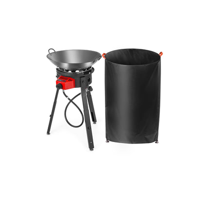 Outdoor Cooker Wok Station with Cover, Wok, 54,000 BTU Burner and Electronic Ignition For Backyard