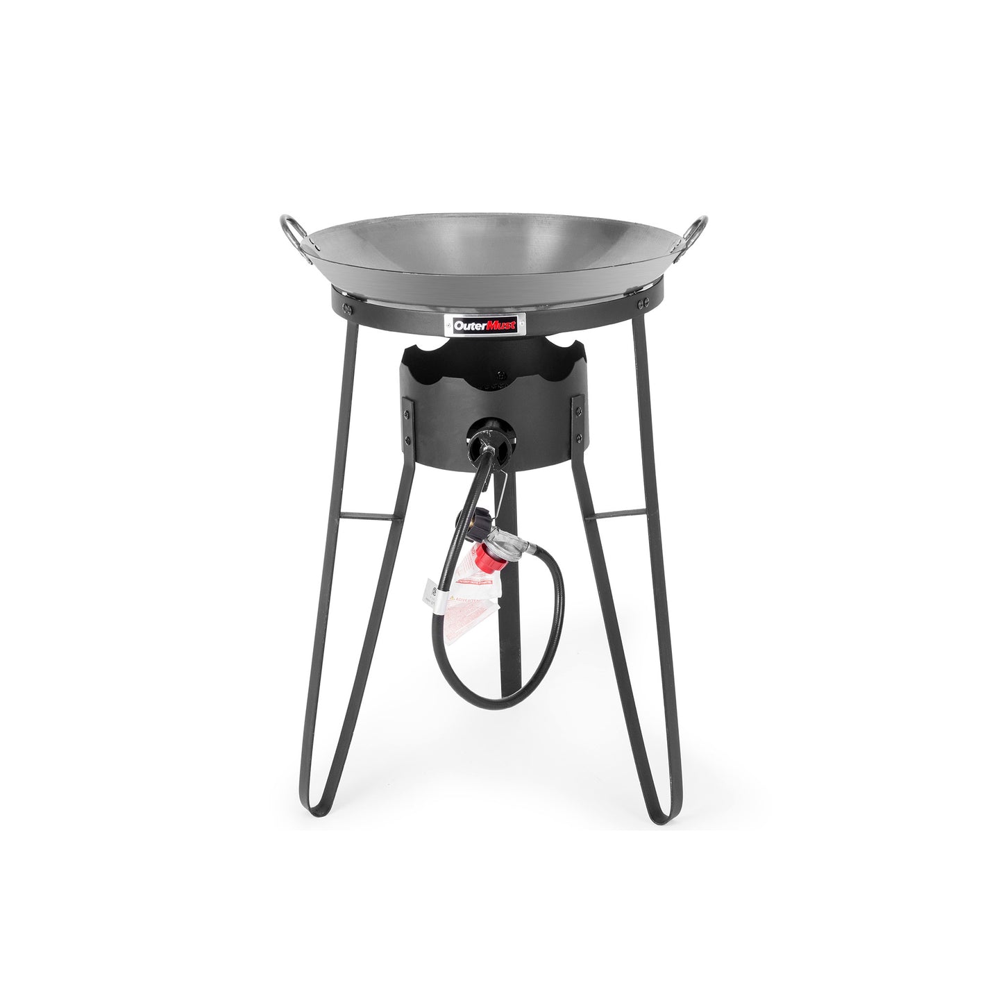 Outdoor Cooker with Iron Wok and Propane Burner, 54,000 BTU Gas Stove for Backyard, BBQ